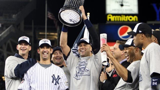 New York Yankees celebrate their World Series win