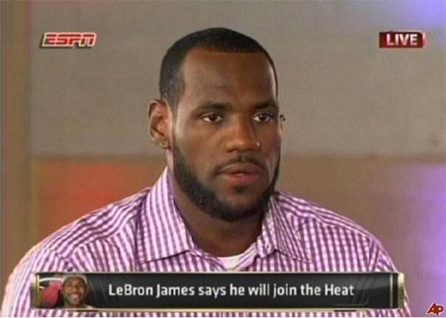 LeBron James signs with the Miami Heat