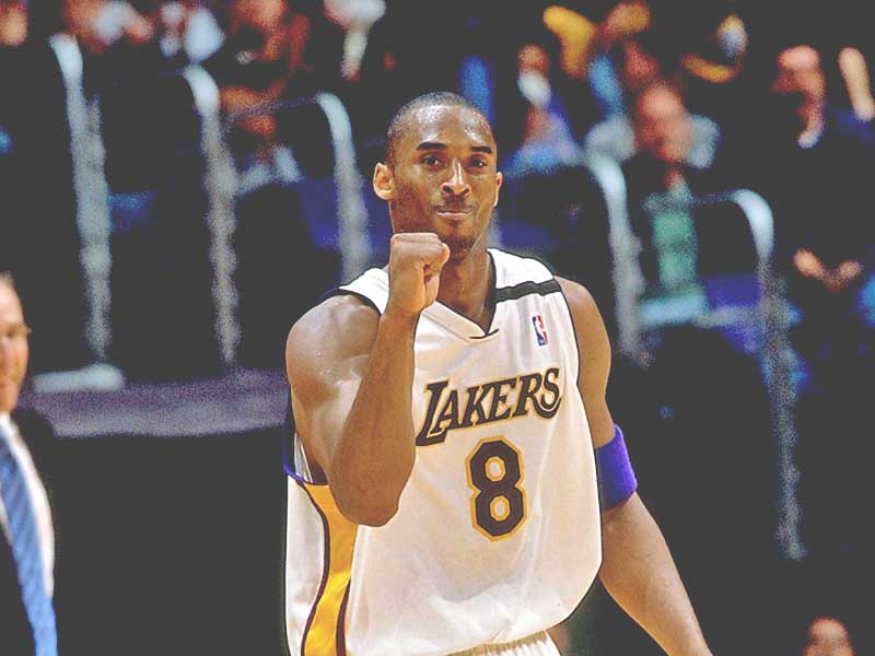 Kobe Bryant happy in a 2003 game