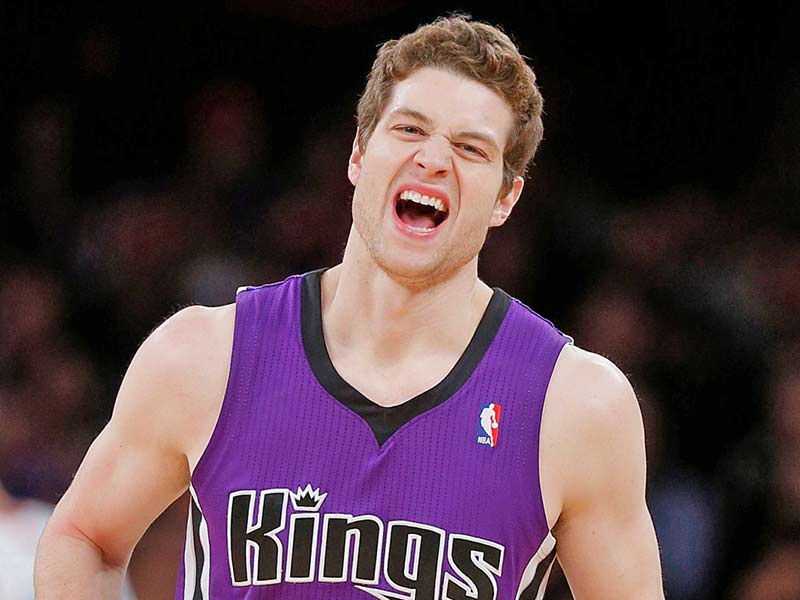 Jimmer Fredette of Kings playing in the NBA court