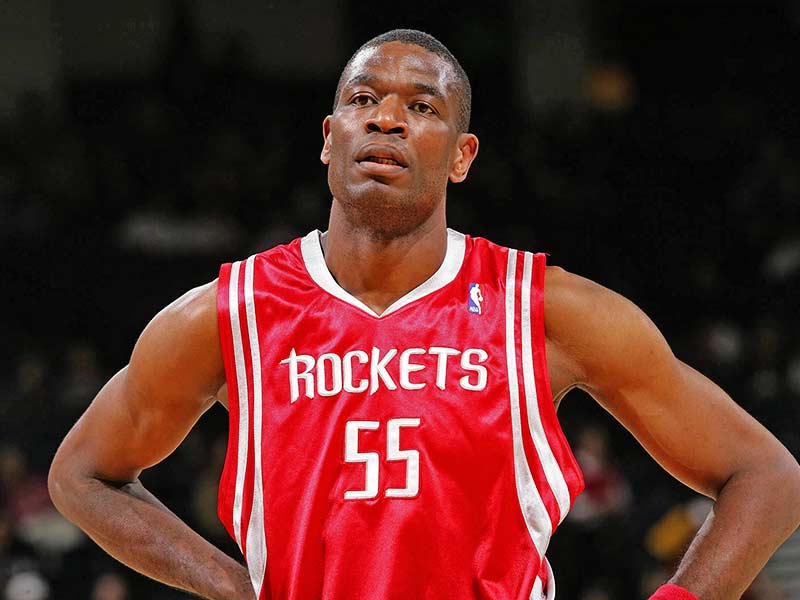 Dikembe Mutombo of Houston Rockets playing in the NBA court