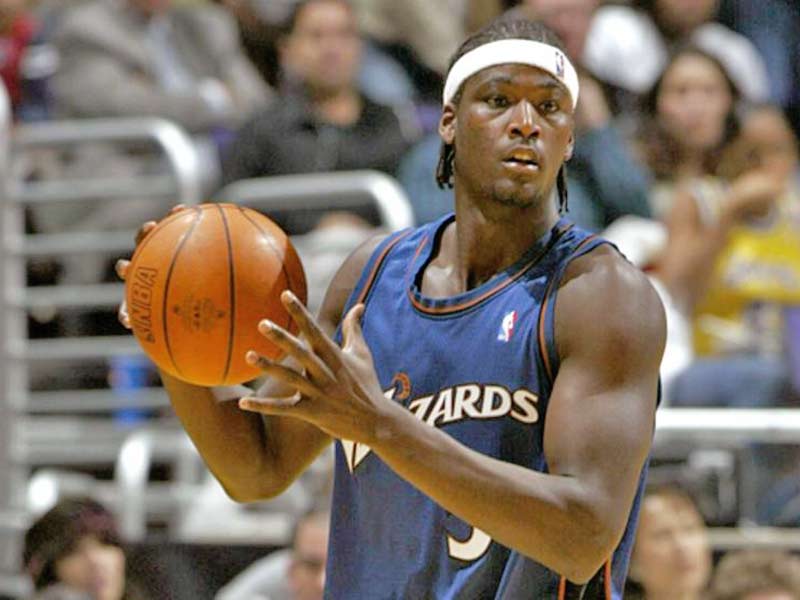 Kwame Brown of Wizards playing in the NBA court